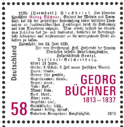 Bildergebnis für Georg Büchner-Sonderbriefmarke